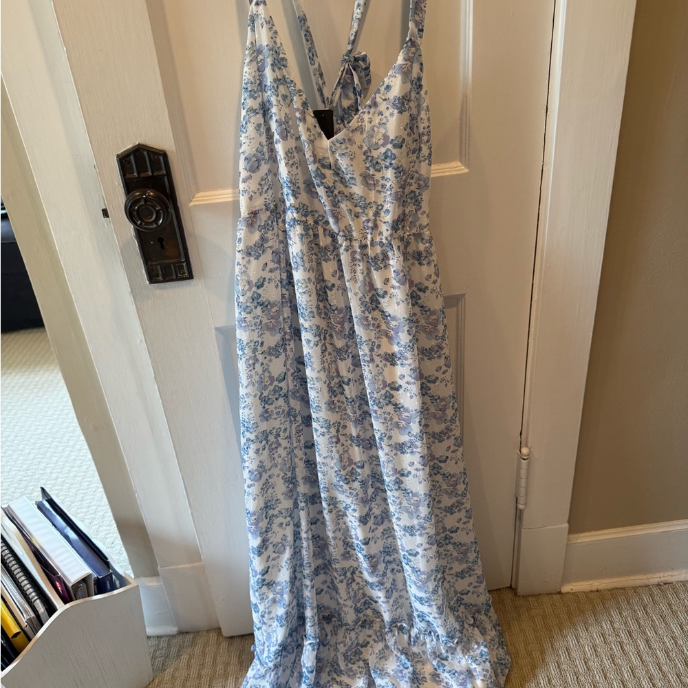 Lulu's Blue Halter Sundress Maxi